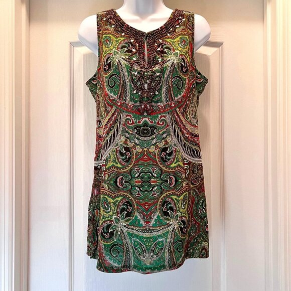INC International Concepts-Women's Beaded Crystal Sleeveless Tunic Lined XL Top - Picture 5 of 16